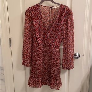 ROW A Smocked Bottom Floral Mini Dress SZ M